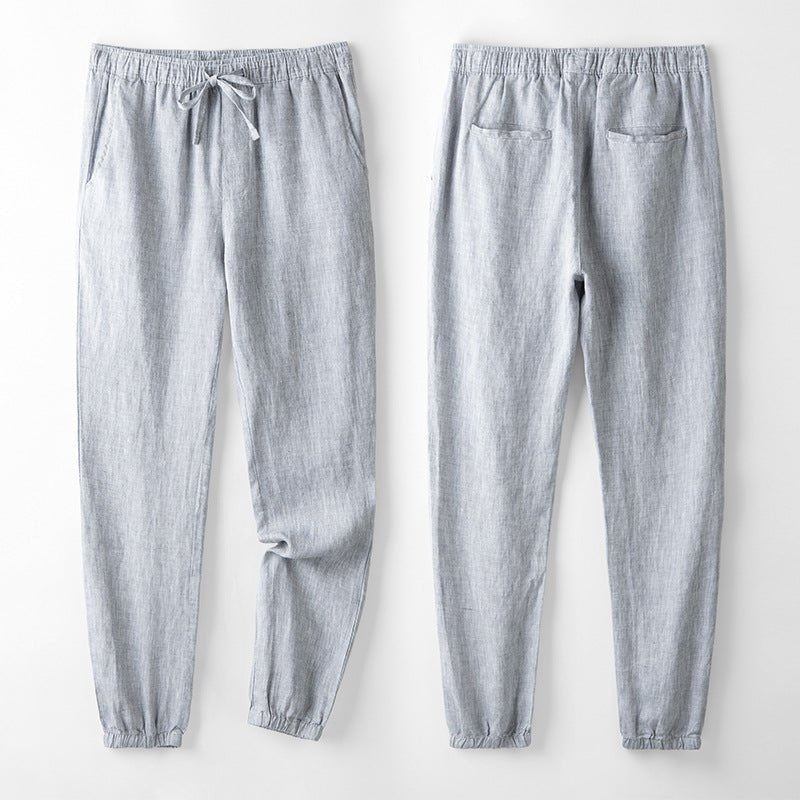 Levoire | Pantalon En Lin Décontracté Pebble Gris