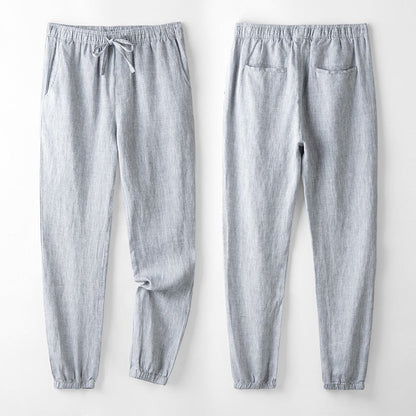 Levoire | Pantalon En Lin Décontracté Pebble Gris