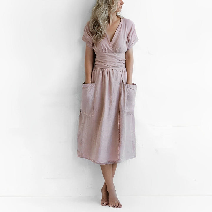 Levoire | Mode robe en lin élégante Rose