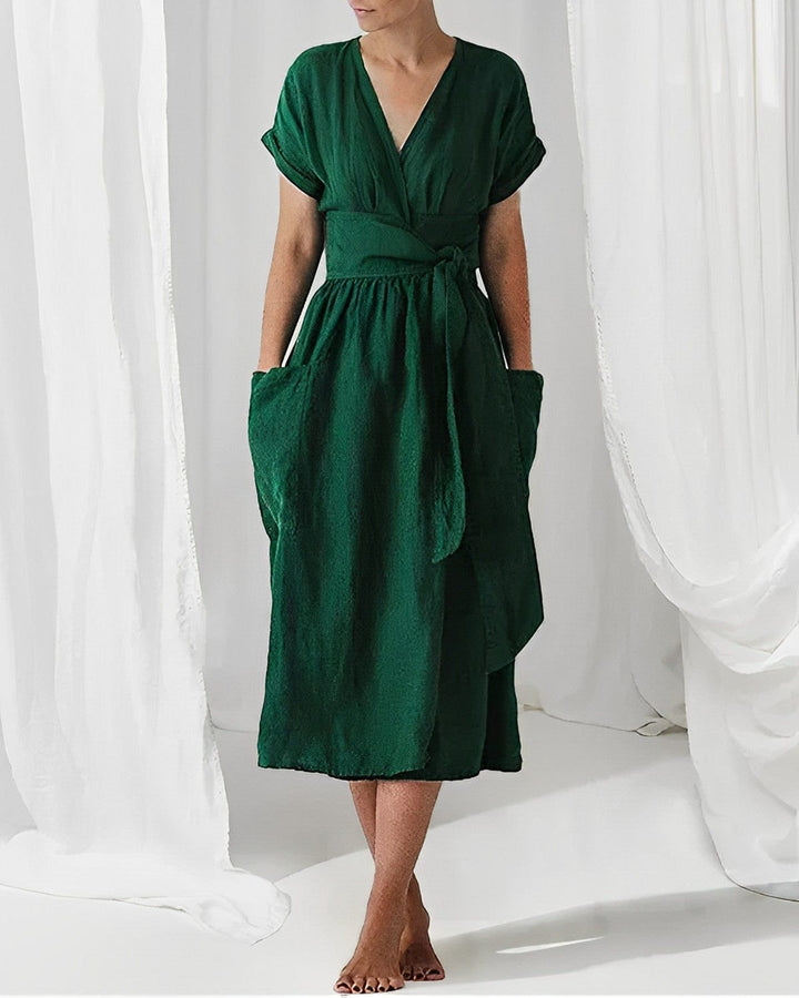 Levoire | Mode robe en lin élégante Vert
