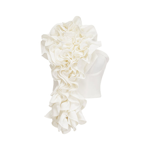 Levoire | Top Blanc Avec Appliqué Floral