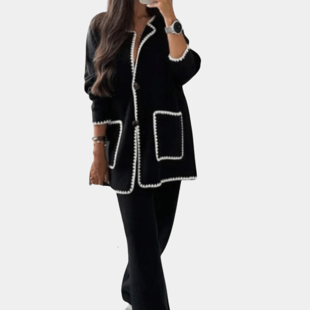 Levoire | Ensemble tissu luxueux deux pièces Noir