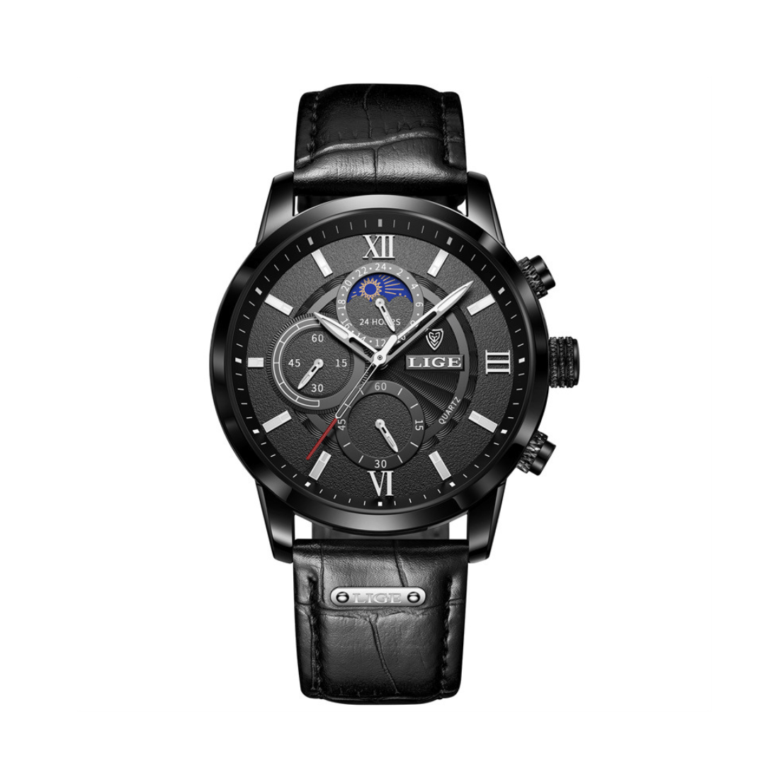 Levoire | Montre Étanche Classique Homme Complètement Noir