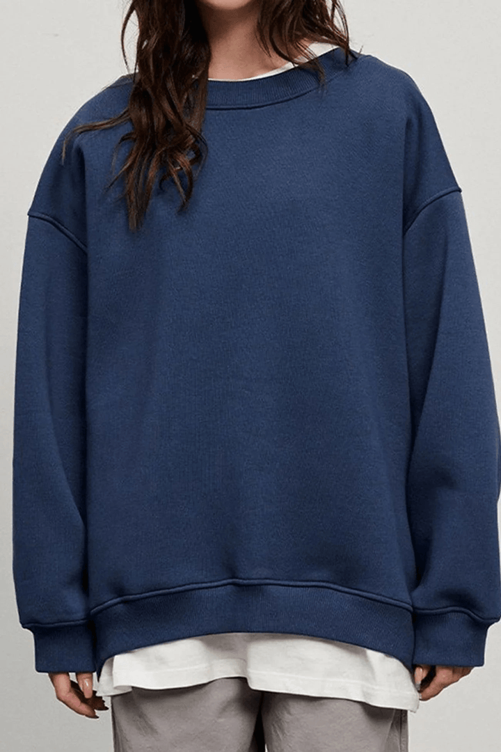 Levoire | Col rond surdimensionné pull femme pull gilet Bleu marine
