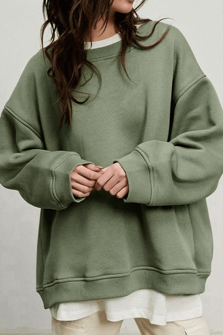 Levoire | Col rond surdimensionné pull femme pull gilet Vert olive