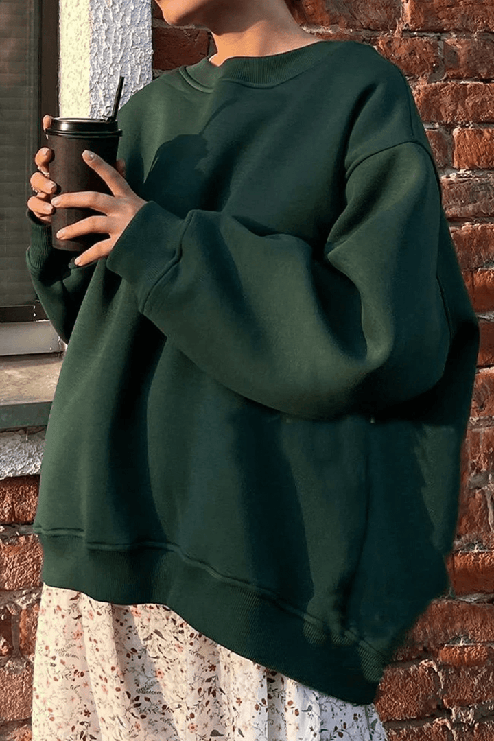 Levoire | Col rond surdimensionné pull femme pull gilet Vert foncé