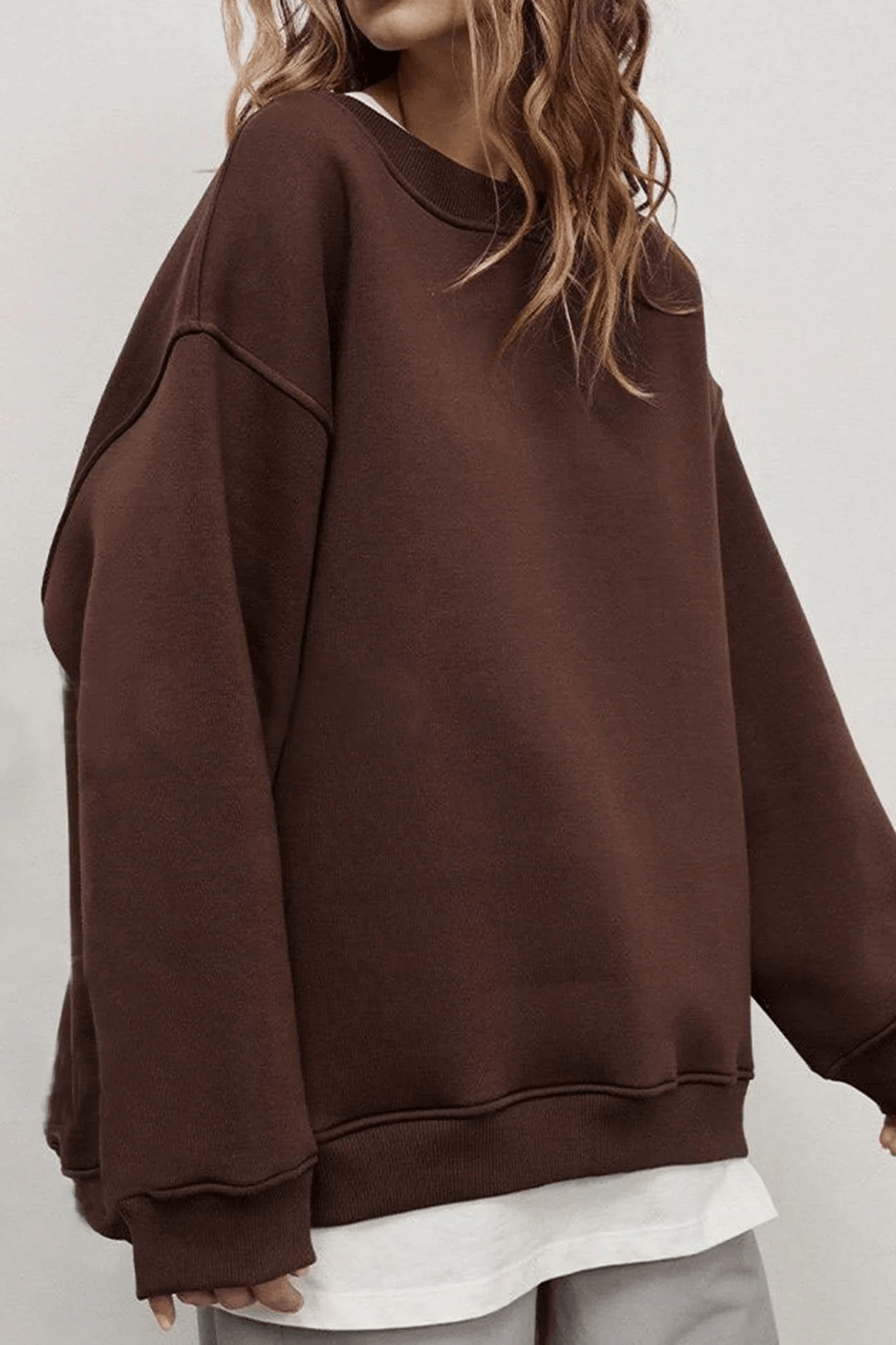 Levoire | Col rond surdimensionné pull femme pull gilet Braun