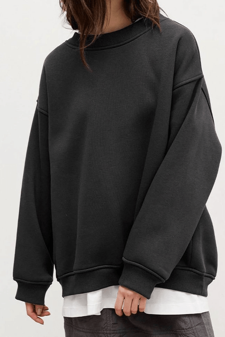 Levoire | Col rond surdimensionné pull femme pull gilet Gris foncé