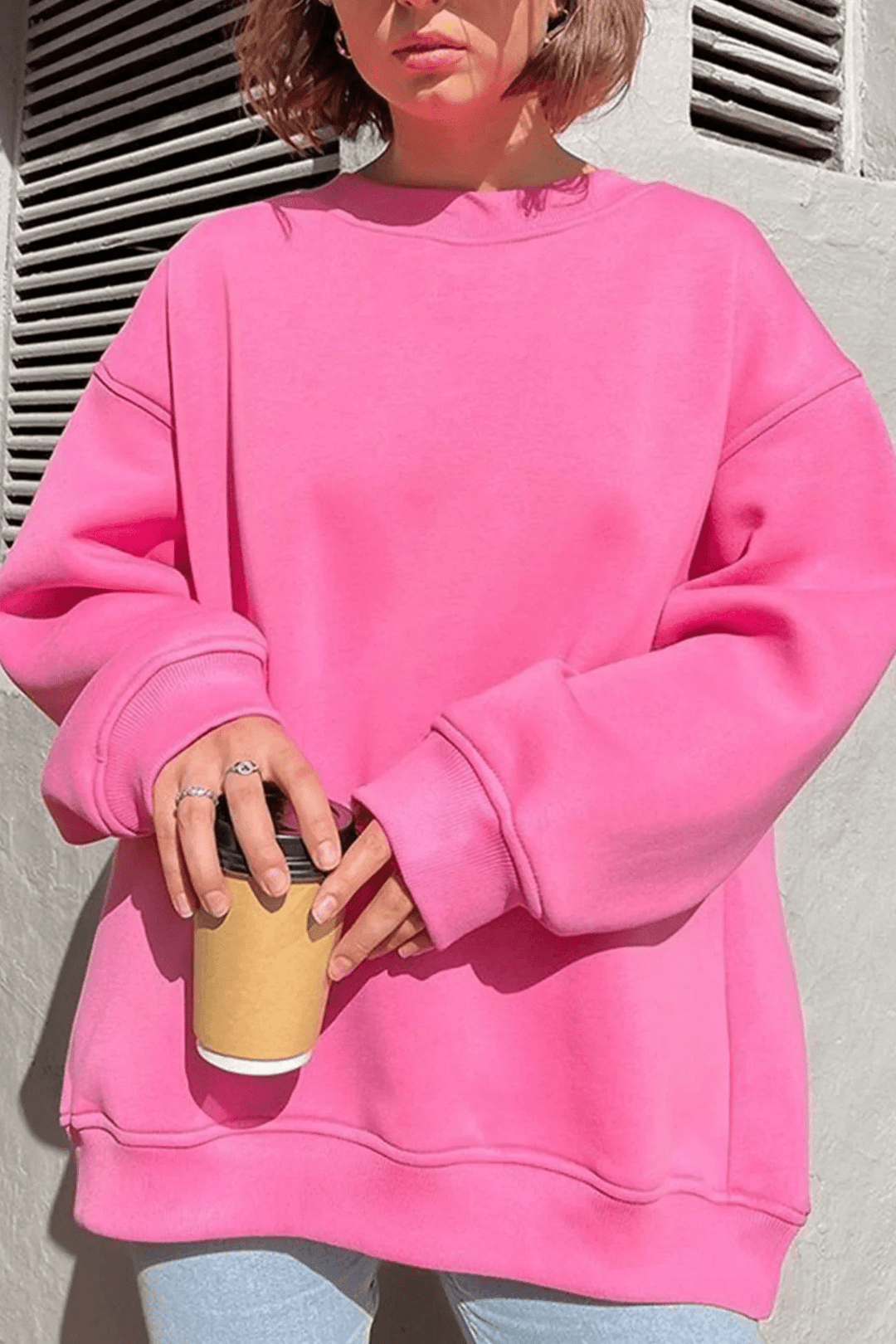 Levoire | Col rond surdimensionné pull femme pull gilet Rosa