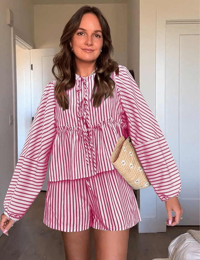 Levoire | Ensemble d'été Costume de femme deux pièces Matériau léger et respirant Rosa
