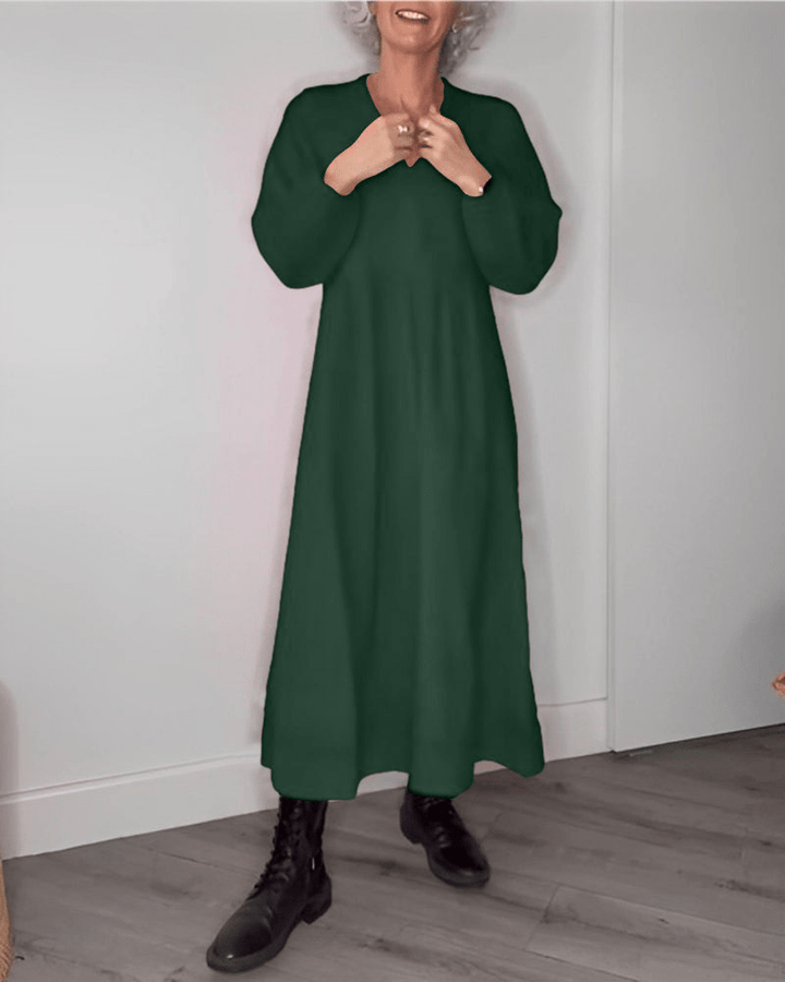Levoire | Robe Élégante Manches Longues Femme Vert