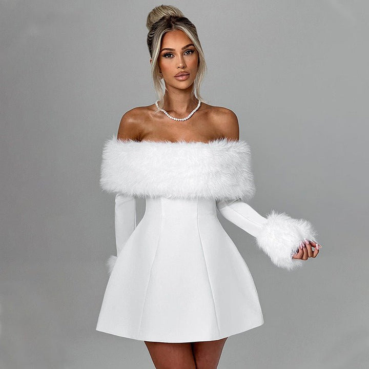 Levoire | Robe En Velours Avec Manches Longues Xx Blanc