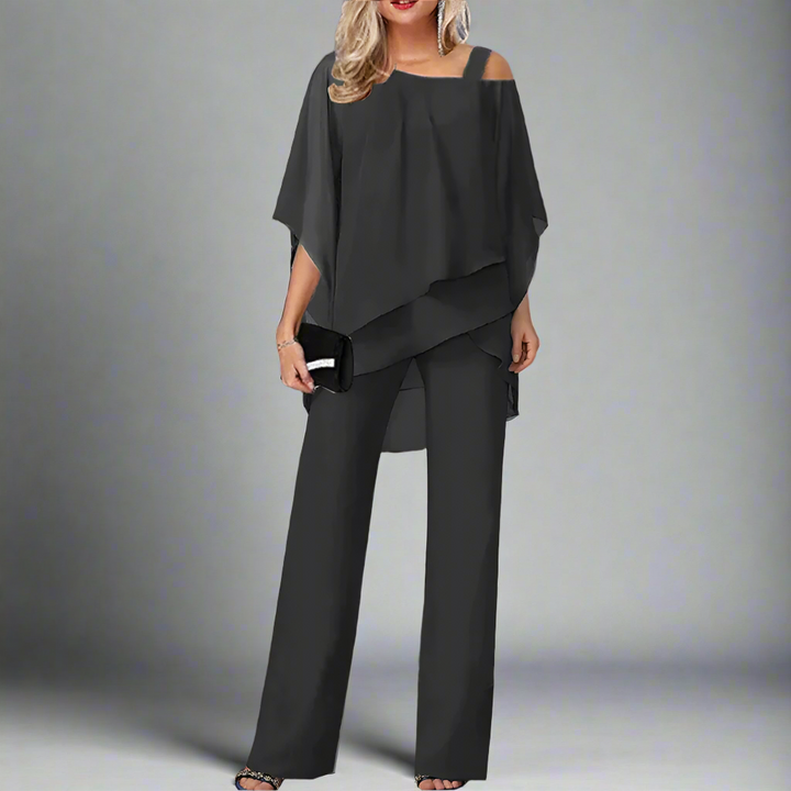Levoire | Ensemble En Chiffon Pour Femme Ensemble Élégant Pour Soirées Festives Noir