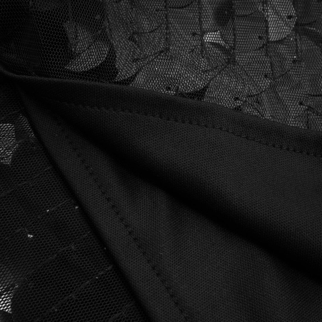 Levoire | Robe Midi Noire Ornée