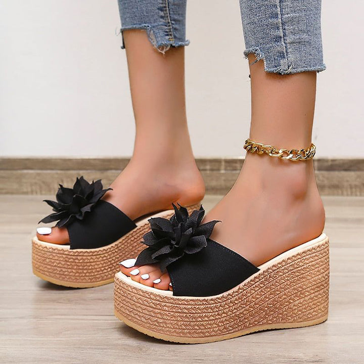 Levoire | Chaussures Fleuries Pour Femmes Noir