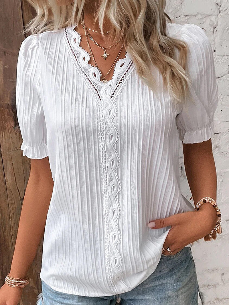 Levoire | Blouse En Dentelle Élégante Blanc