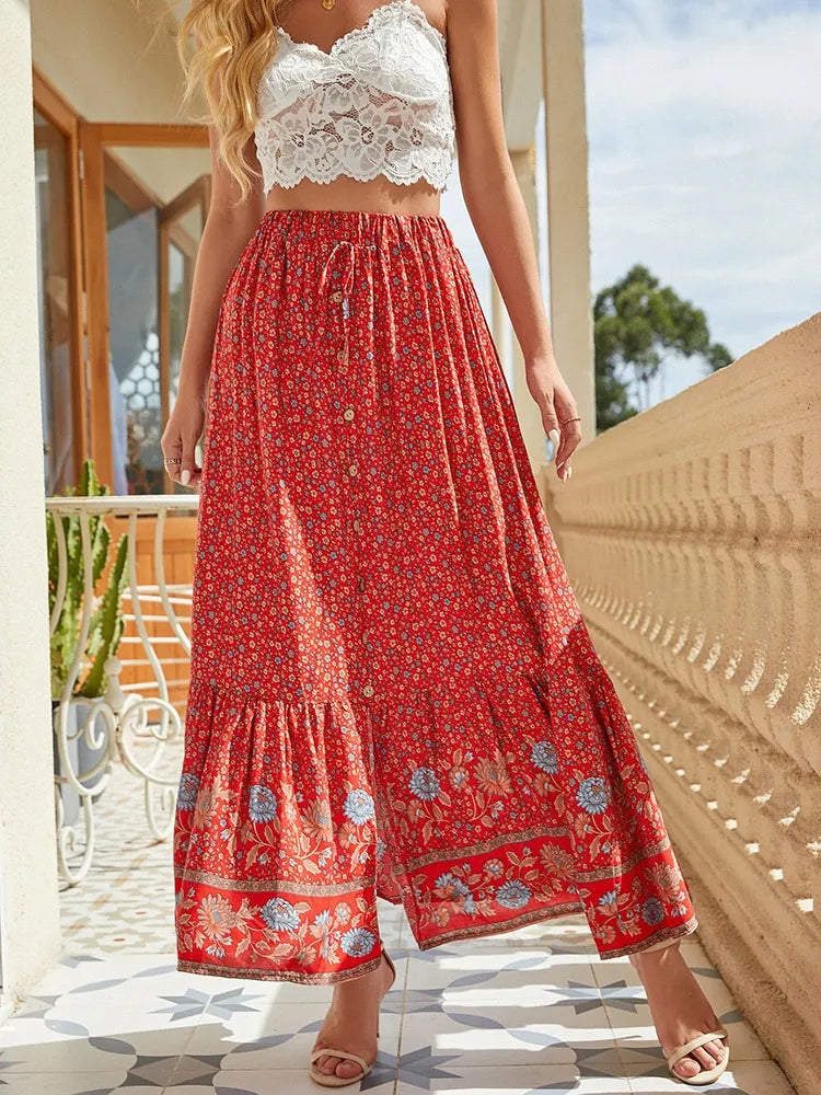 Levoire | Jupe Femme Avec Imprimé Floral Rot