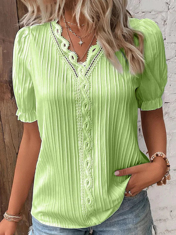 Levoire | Blouse En Dentelle Élégante Vert