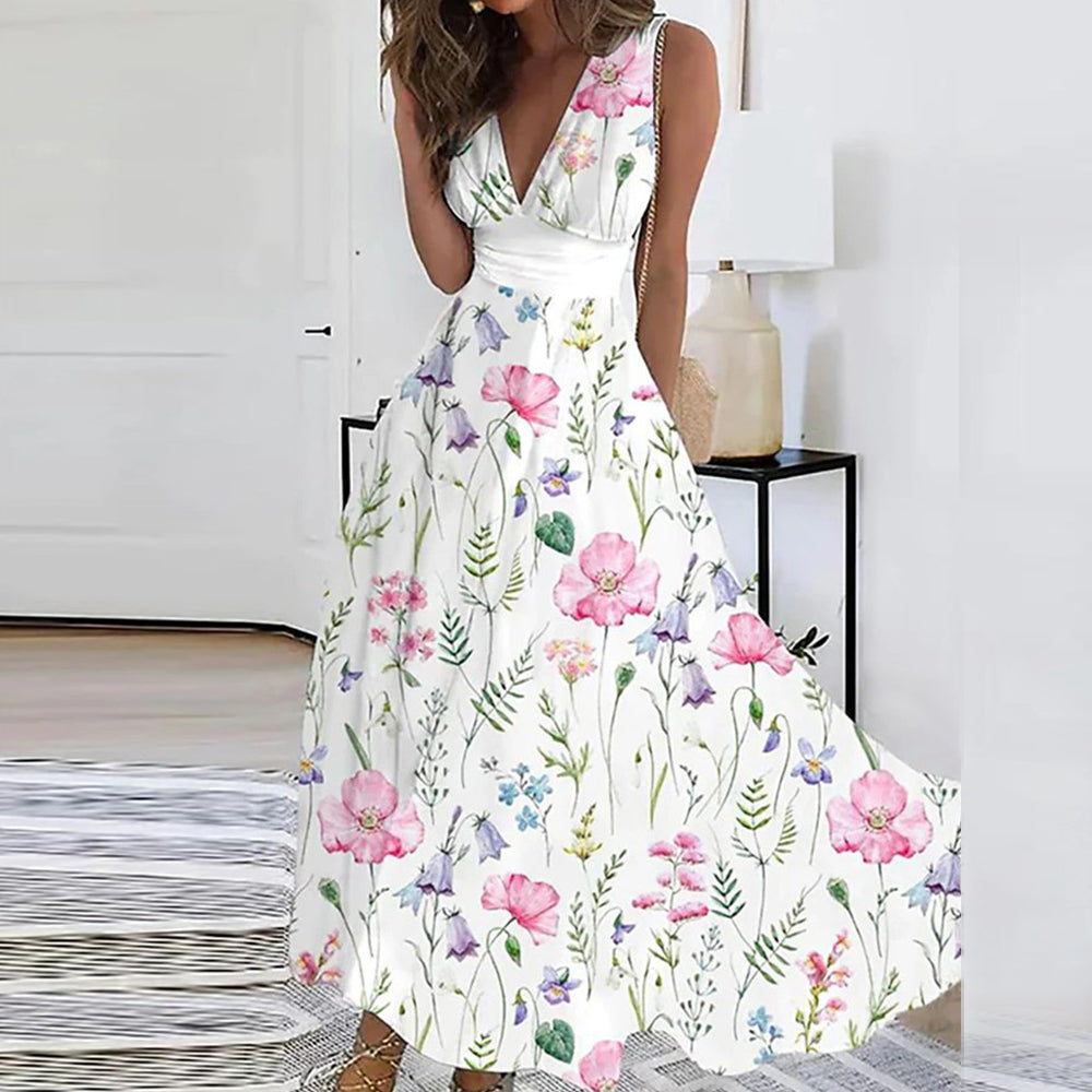 Levoire | Robe Florale Avec Décolleté En V Pour Femmes Rosa