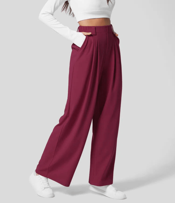 Levoire | Pantalon Femme Taille Haute Légère Confortable Rot