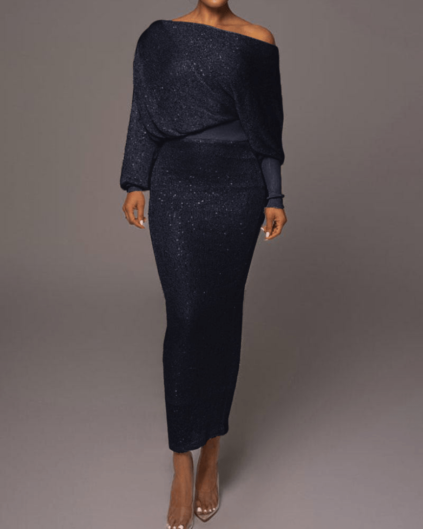 Levoire | Ensemble Off-Shoulder Femme Élégant Confortable Bleu