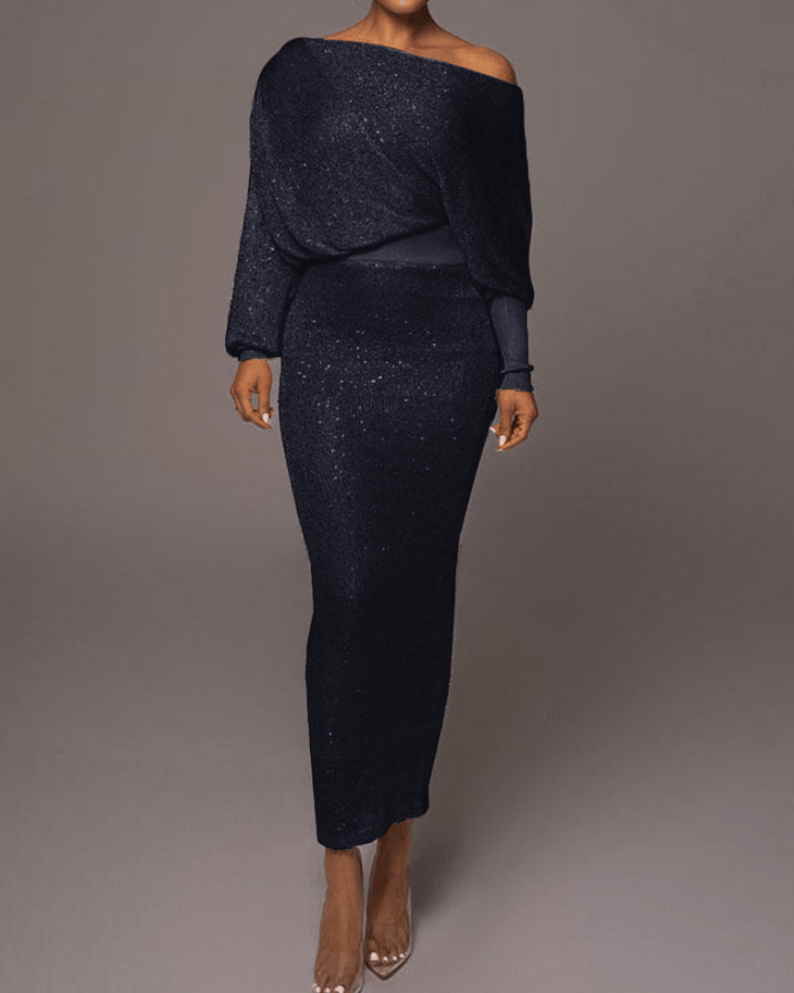 Levoire | Ensemble Off-Shoulder Femme Élégant Confortable Bleu