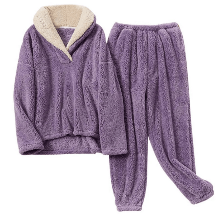 Levoire | Pyjama Polaire Femme Confortable & Chaud Lilas