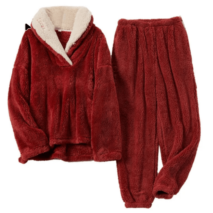 Levoire | Pyjama Polaire Femme Confortable & Chaud Rot