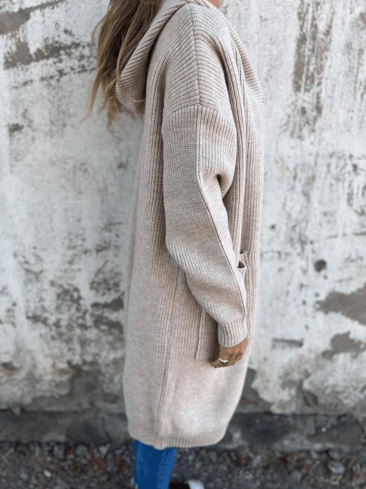 Levoire | Gilet Long à Capuche Tricoté Chaleureux & Confortable