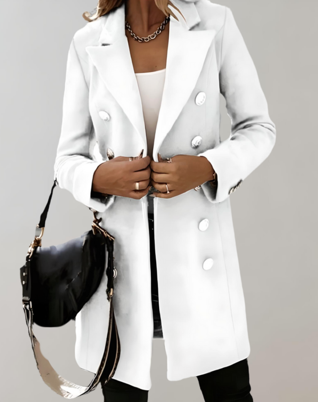 Levoire | Blazer Long Et Grande Taille Avec Gros Boutons Blanc