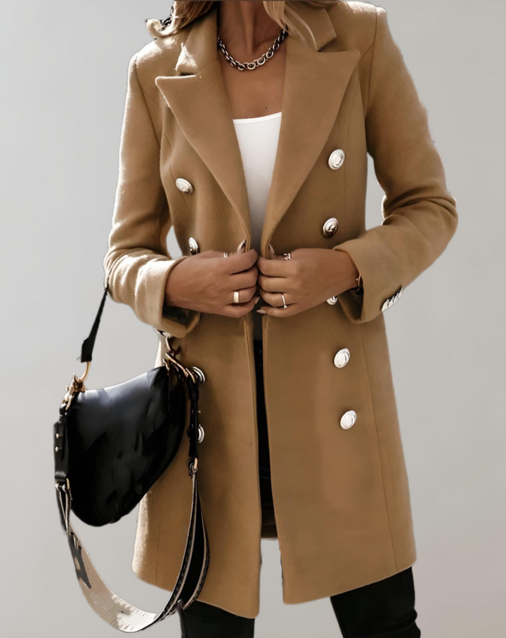 Levoire | Blazer Long Et Grande Taille Avec Gros Boutons Khaki