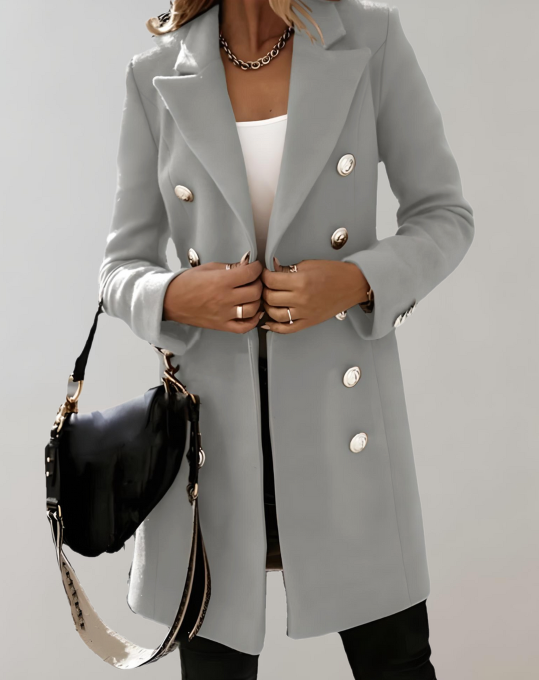 Levoire | Blazer Long Et Grande Taille Avec Gros Boutons Gris