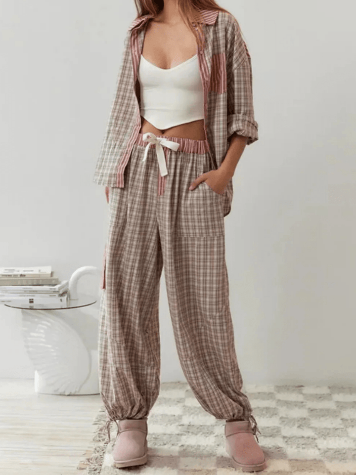 Levoire | Femmes Luxe Rétro Ensemble de Pyjama 2 Pièces pour Confort et Style