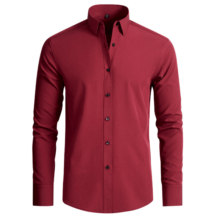 Levoire | Chemise pour hommes luxe anti-rides avec stretch confortable Bourgogne