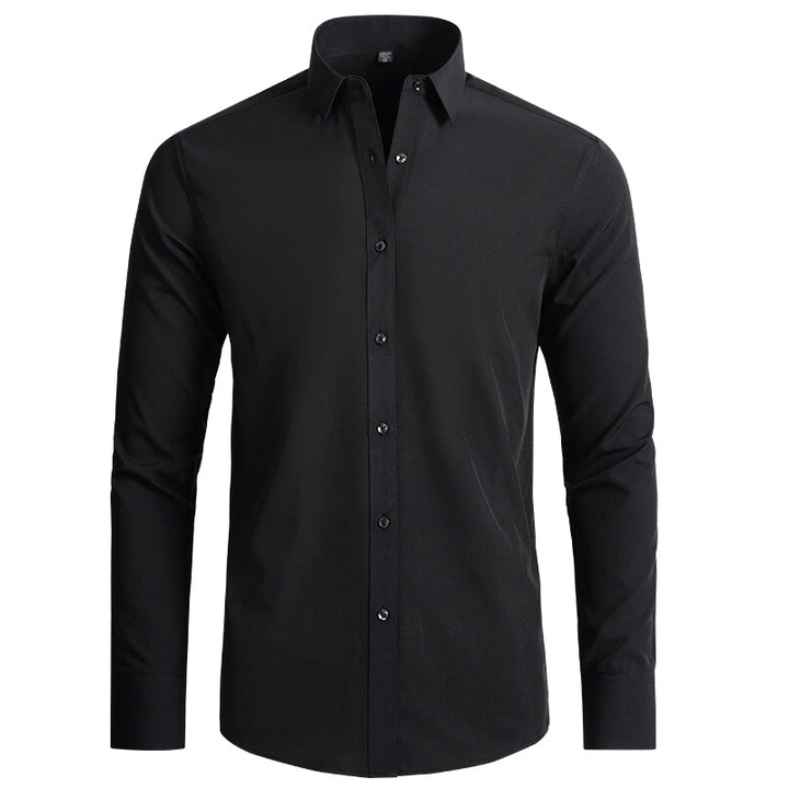 Levoire | Chemise pour hommes luxe anti-rides avec stretch confortable Noir