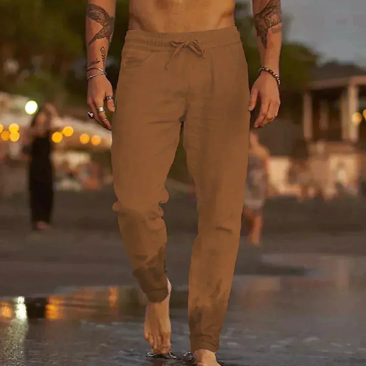 Levoire | Pantalon En Lin Confortable Et Décontracté Pour Hommes Respirant, Stylé Et Confortable