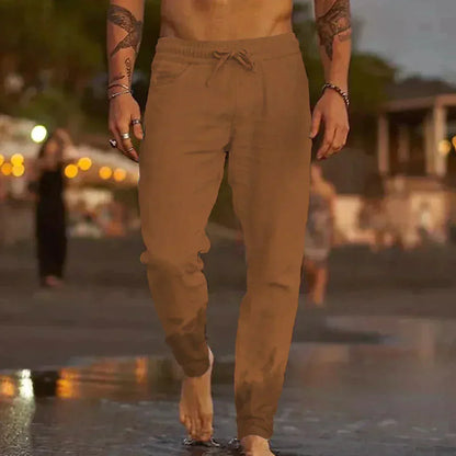 Levoire | Pantalon En Lin Confortable Et Décontracté Pour Hommes Respirant, Stylé Et Confortable