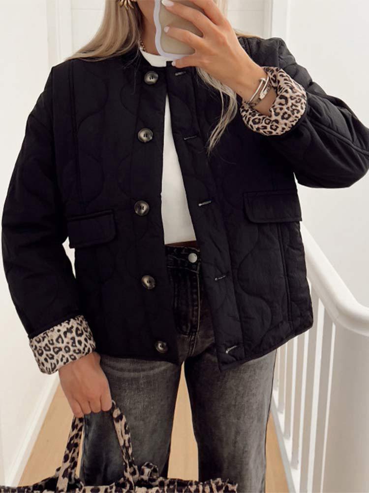 Levoire | Manteau Avec Doublure En Motif Léopard Noir