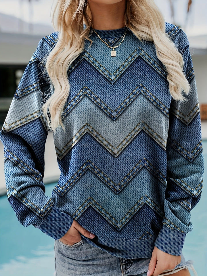 Levoire | Sweat-Shirt Géométrique Bleu