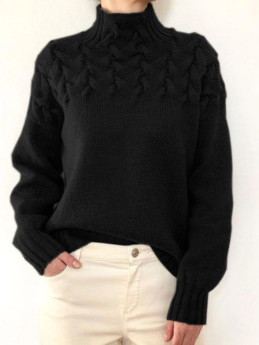 Levoire | Pull En Tricot Avec Col Montant Et Gros Motif En Tricot