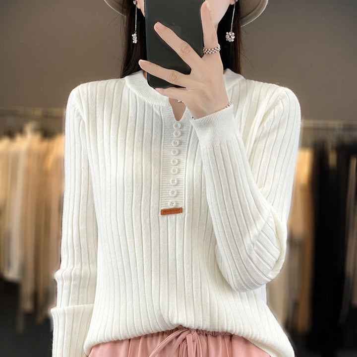 Levoire | Pull En Tricot Avec Décolleté En V Blanc