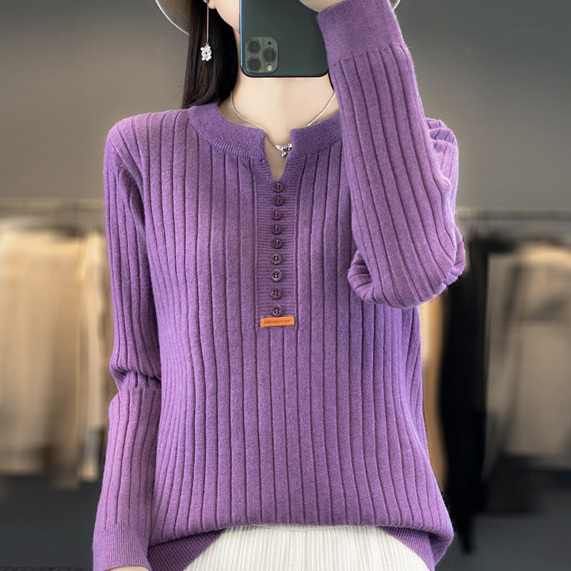 Levoire | Pull En Tricot Avec Décolleté En V Lilas
