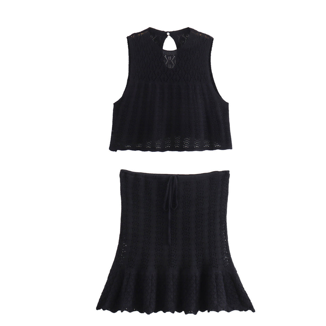 Levoire | Ensemble Complet Haut Et Jupe En Tricot D'Adriana Noir