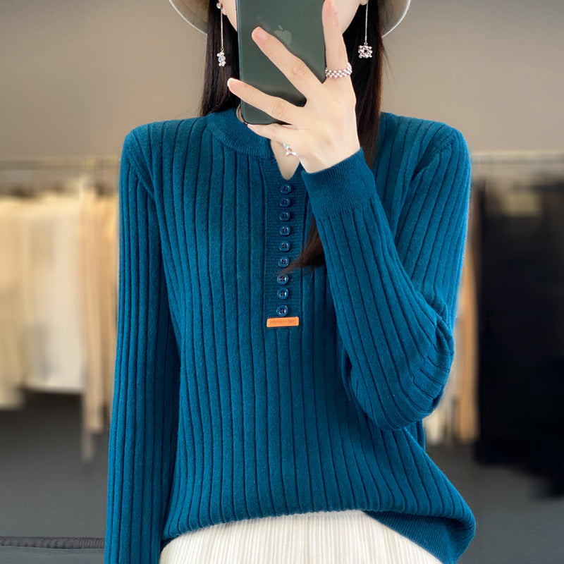 Levoire | Pull En Tricot Avec Décolleté En V Bleu