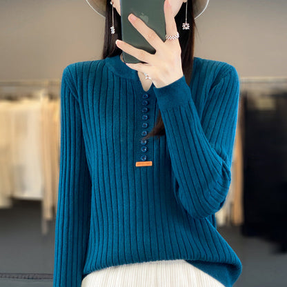 Levoire | Pull En Tricot Avec Décolleté En V Bleu