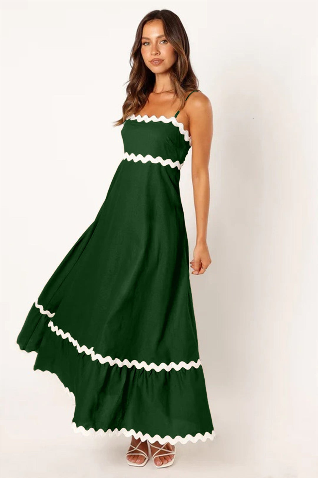 Levoire | Robe Longue Kapri En Contraste Vert