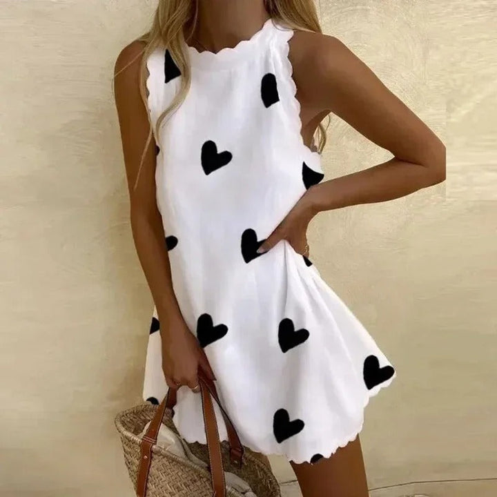 Levoire | Robe Mini Ludique Blanc (Impression de cœur)