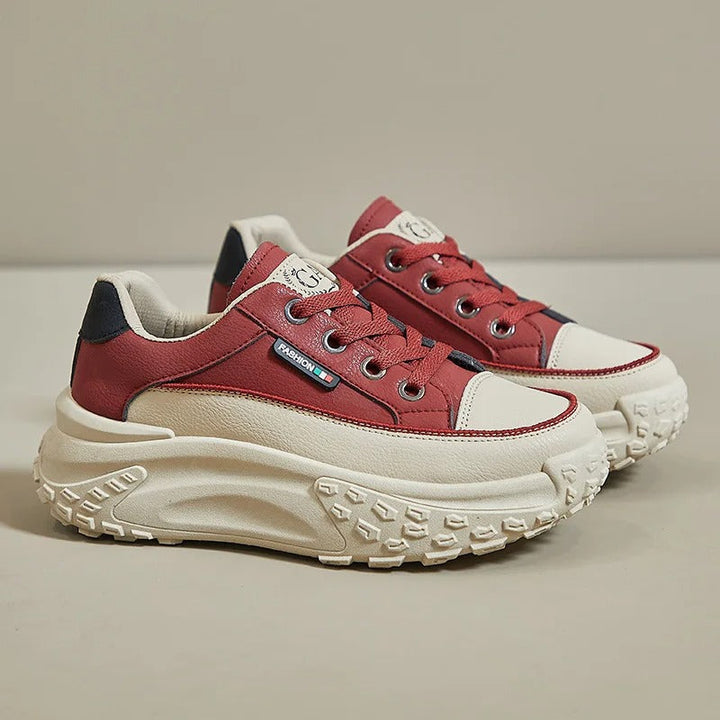 Levoire | Baskets Chunky Orthopédiques Élégantes Rouge Bourgogne