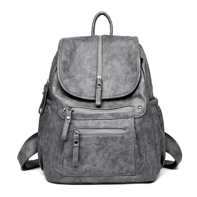 Levoire | Sac à dos en cuir confortable et léger pour femmes Gris