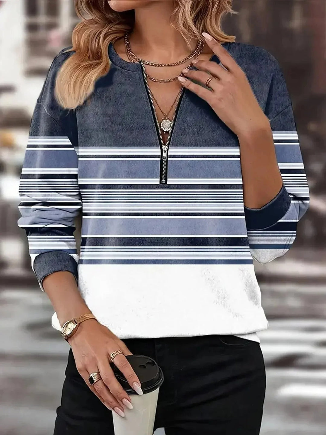 Levoire | Sweatshirt En Style Vintage Bleu